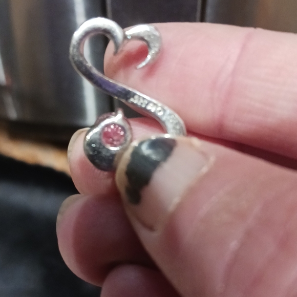 AJ Pink Topaz Sterling Silver Open Hearts Collection Pendant 5g - Picture 3 of 5